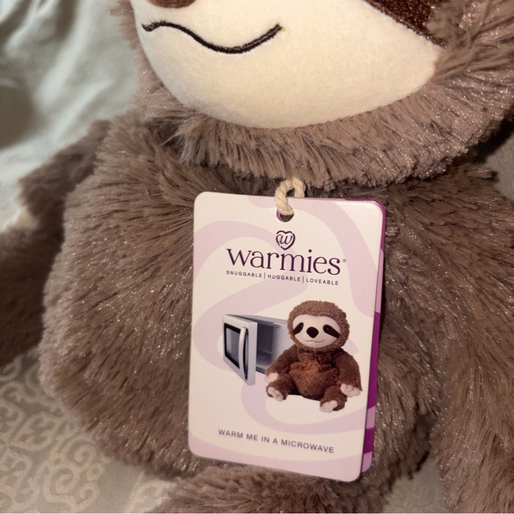 New Warmies Brown Sloth Stuffed Animal Lavender Scented and Microwavable - Picture 3 of 4